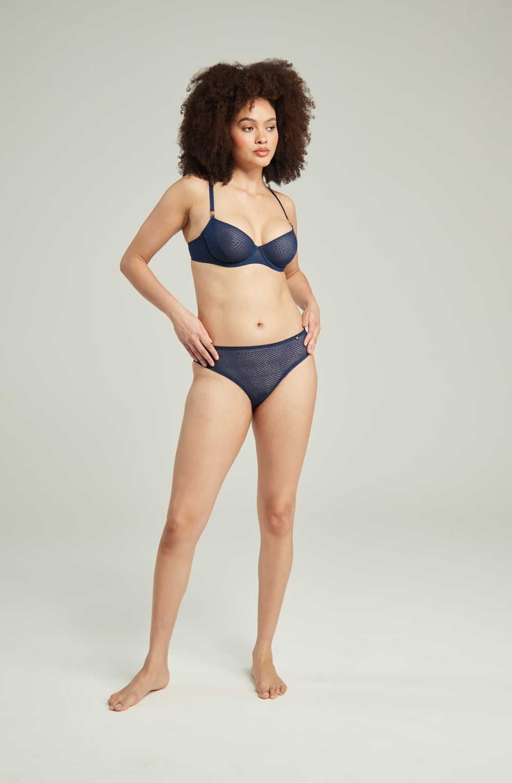 The Sheer Deco Lift Balcony Bra Navy Up to GG Cup – Bras, view 3 of 5