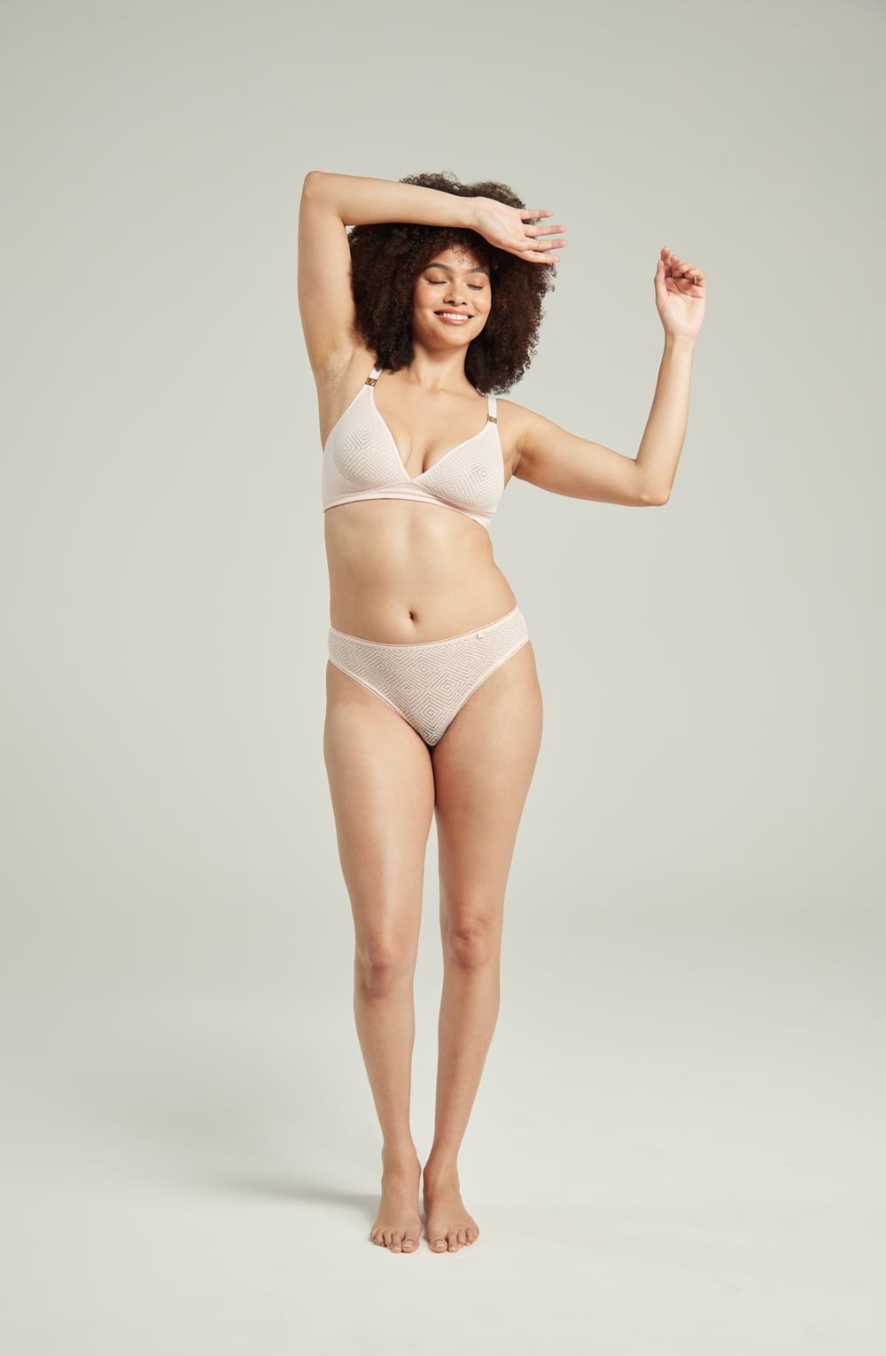 The Sheer Deco High Leg Brief Blush Pink – Underwear, view 2 of 3