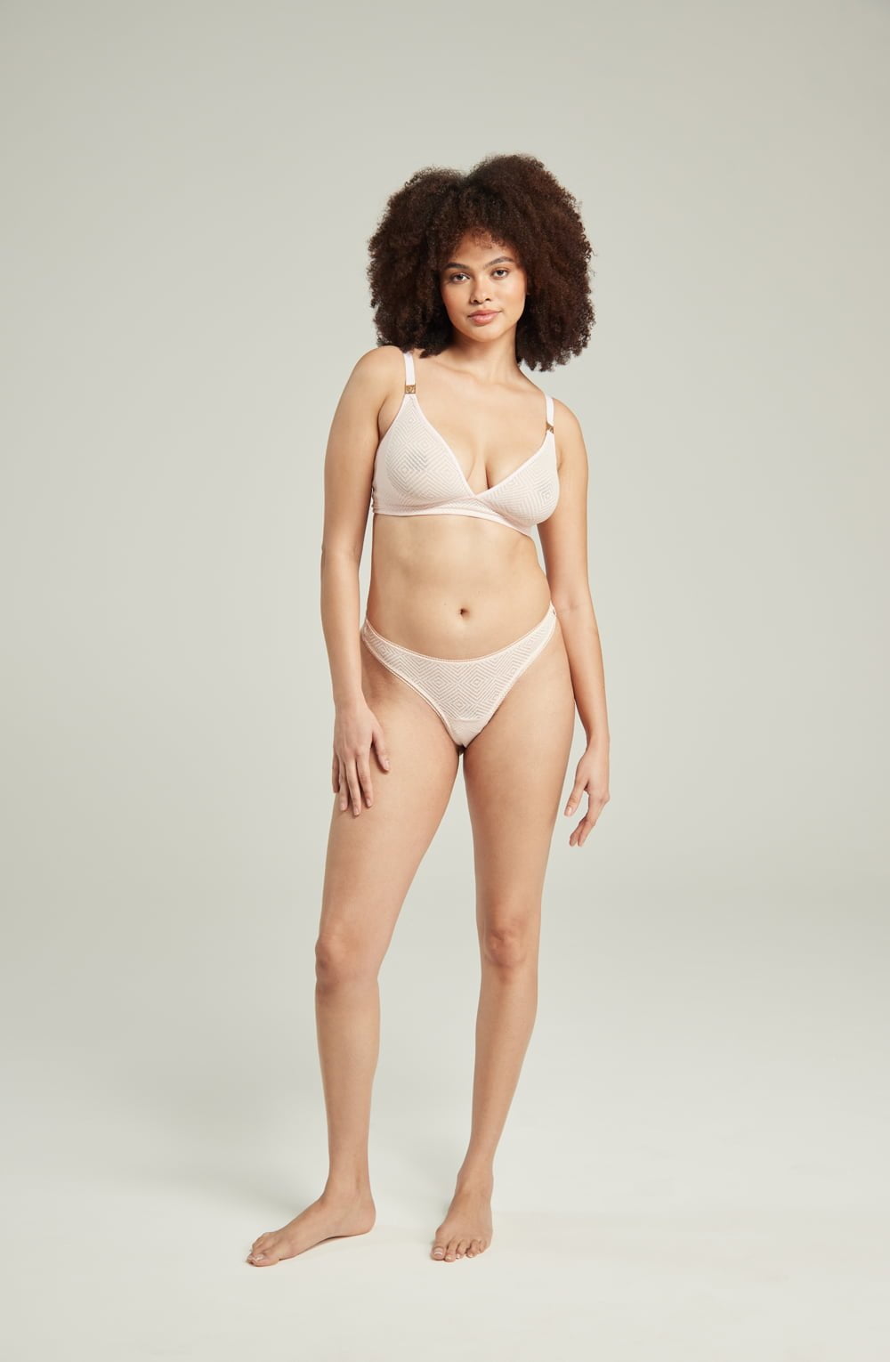 The Sheer Deco Barely There Thong Blush Pink – Underwear, view 4 of 4