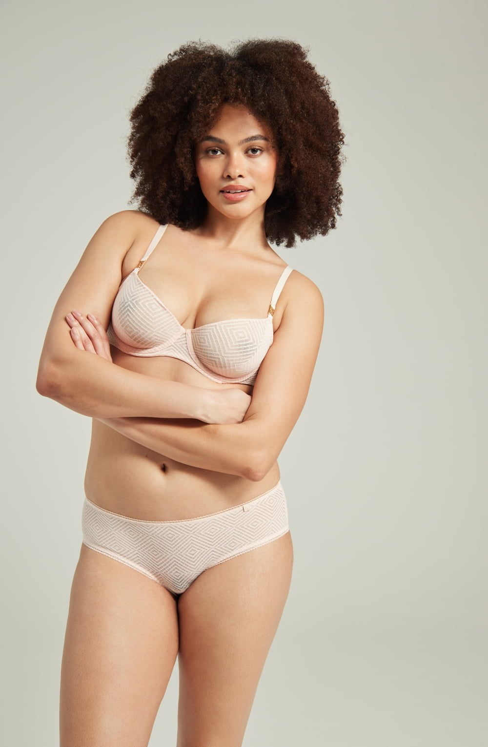 The Sheer Deco Hipster Brief Blush Pink – Underwear, view 1 of 5