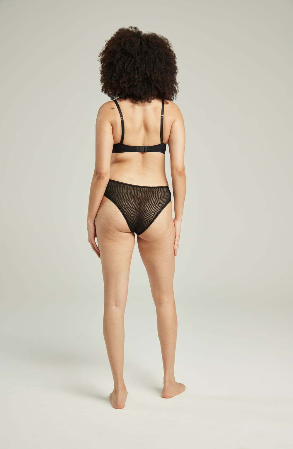 The Sheer Deco High Leg Brief Black – Underwear, view 2 of 6