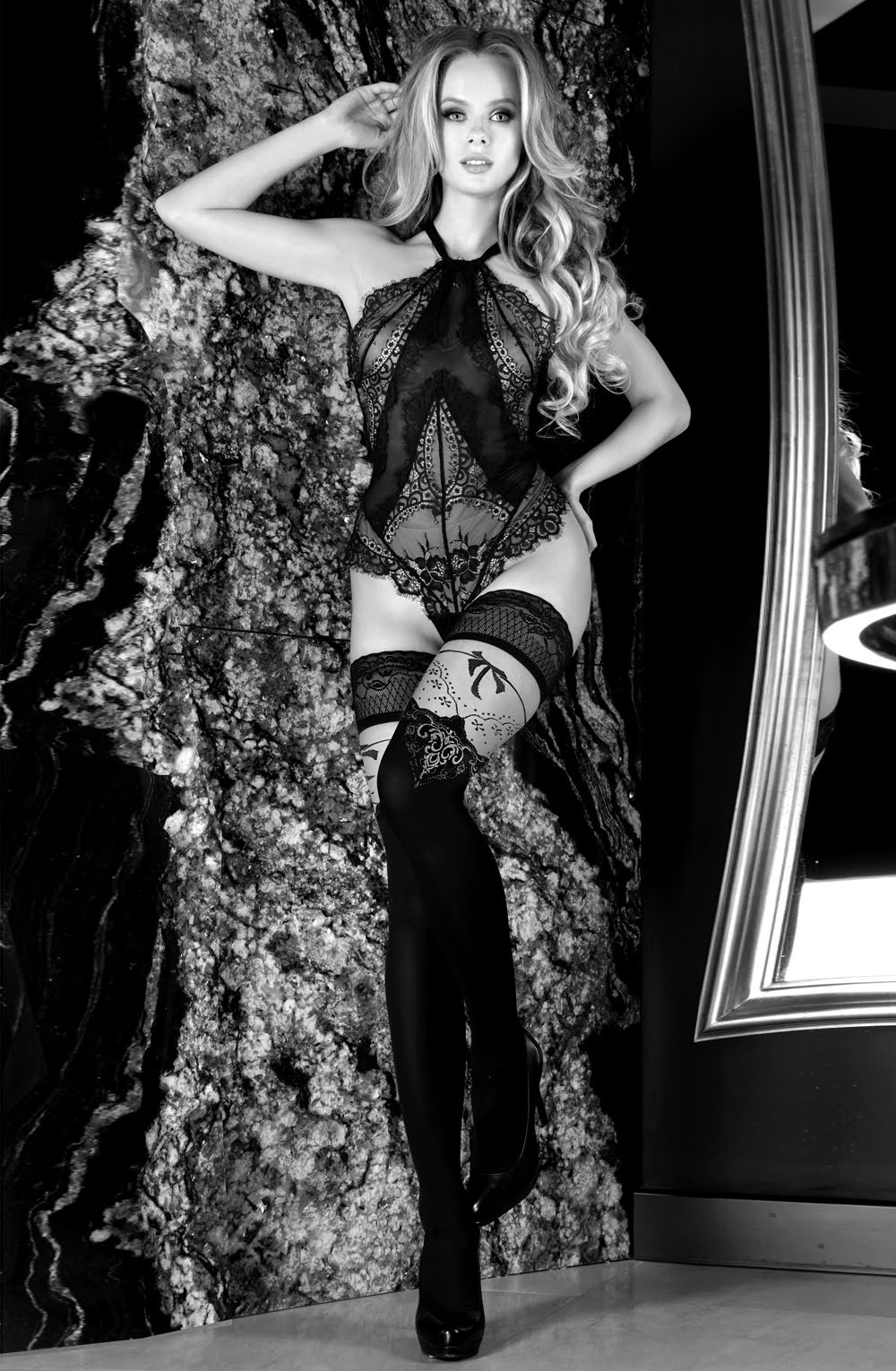 Ballerina 555 Black/Skin Hold Ups – Hosiery, view 3 of 3