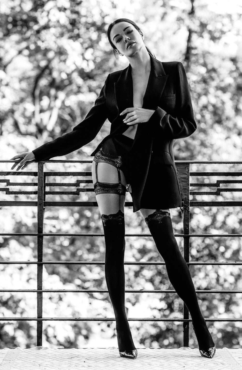 Black Secret BS102 Crotchless Tights – Hosiery, view 3 of 4