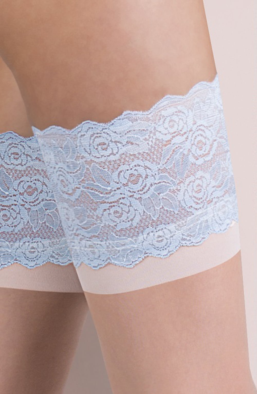 Gabriella 473 Katherine Hold ups Natural/White/Blue – Hosiery