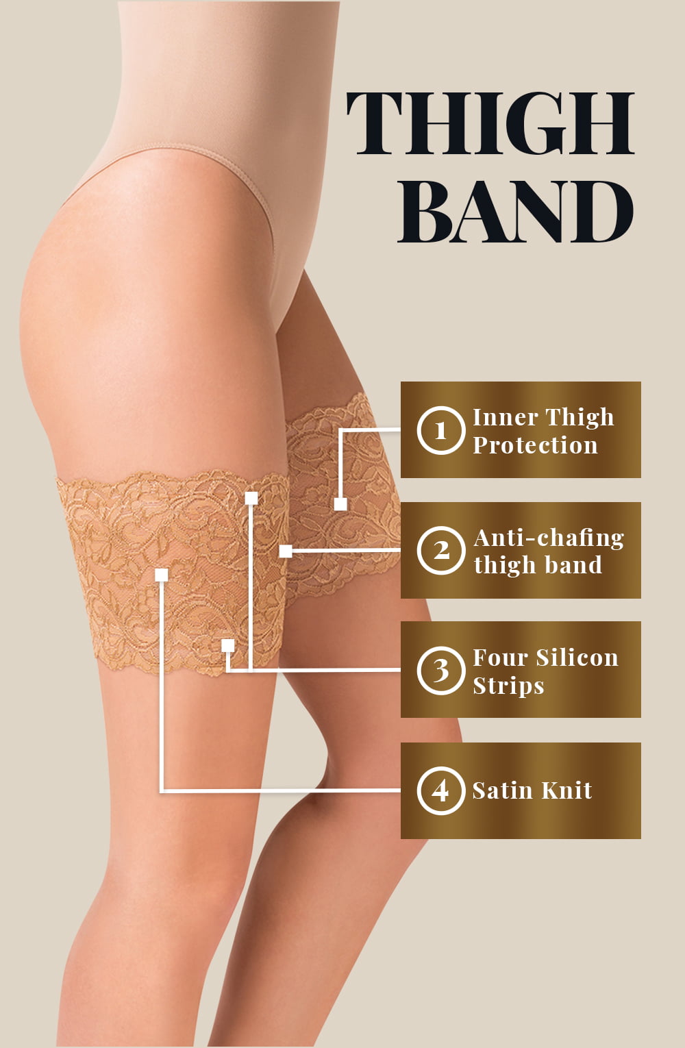 Gabriella Lace Thigh Band 509 Beige – Accessories, view 2 of 2