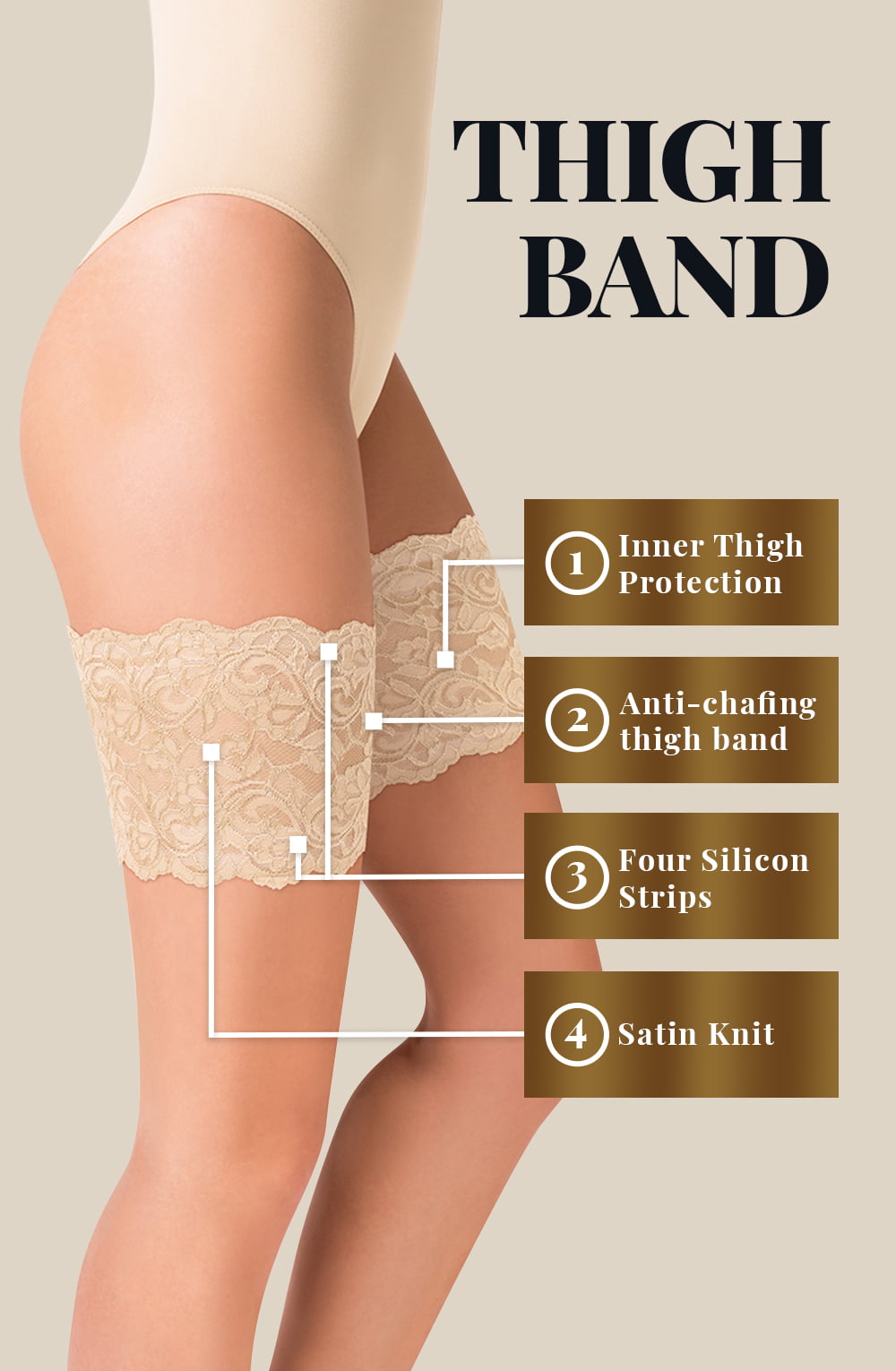 Gabriella Lace Thigh Band 509 Ivory – Accessories, view 2 of 2