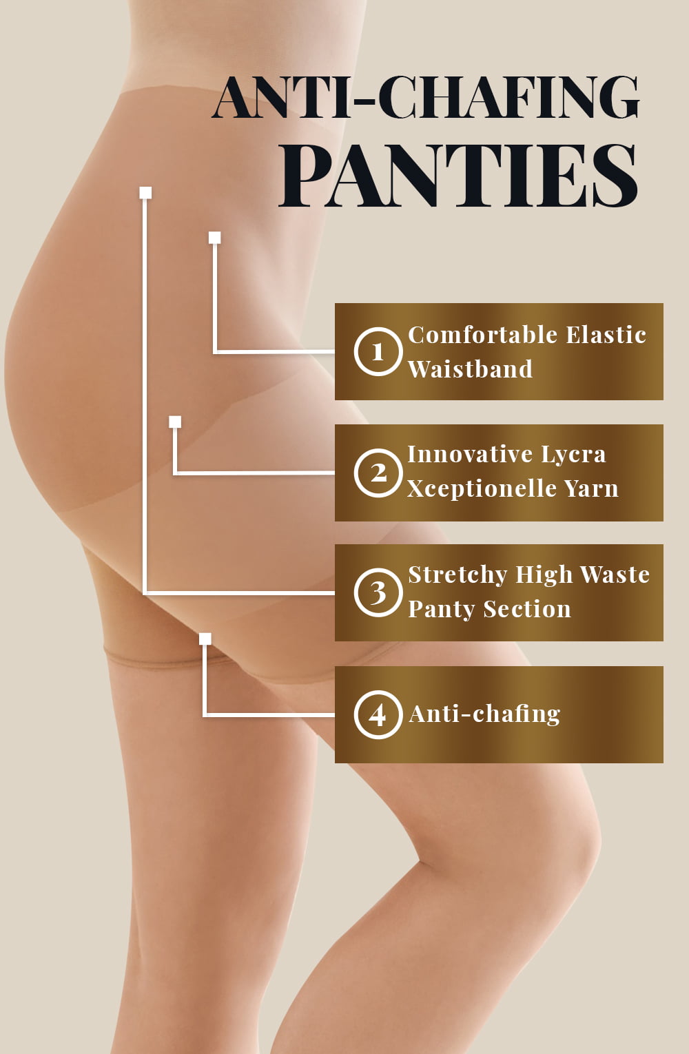 Gabriella Xenia 989 Thigh Band Panties Beige – Underwear, view 2 of 2