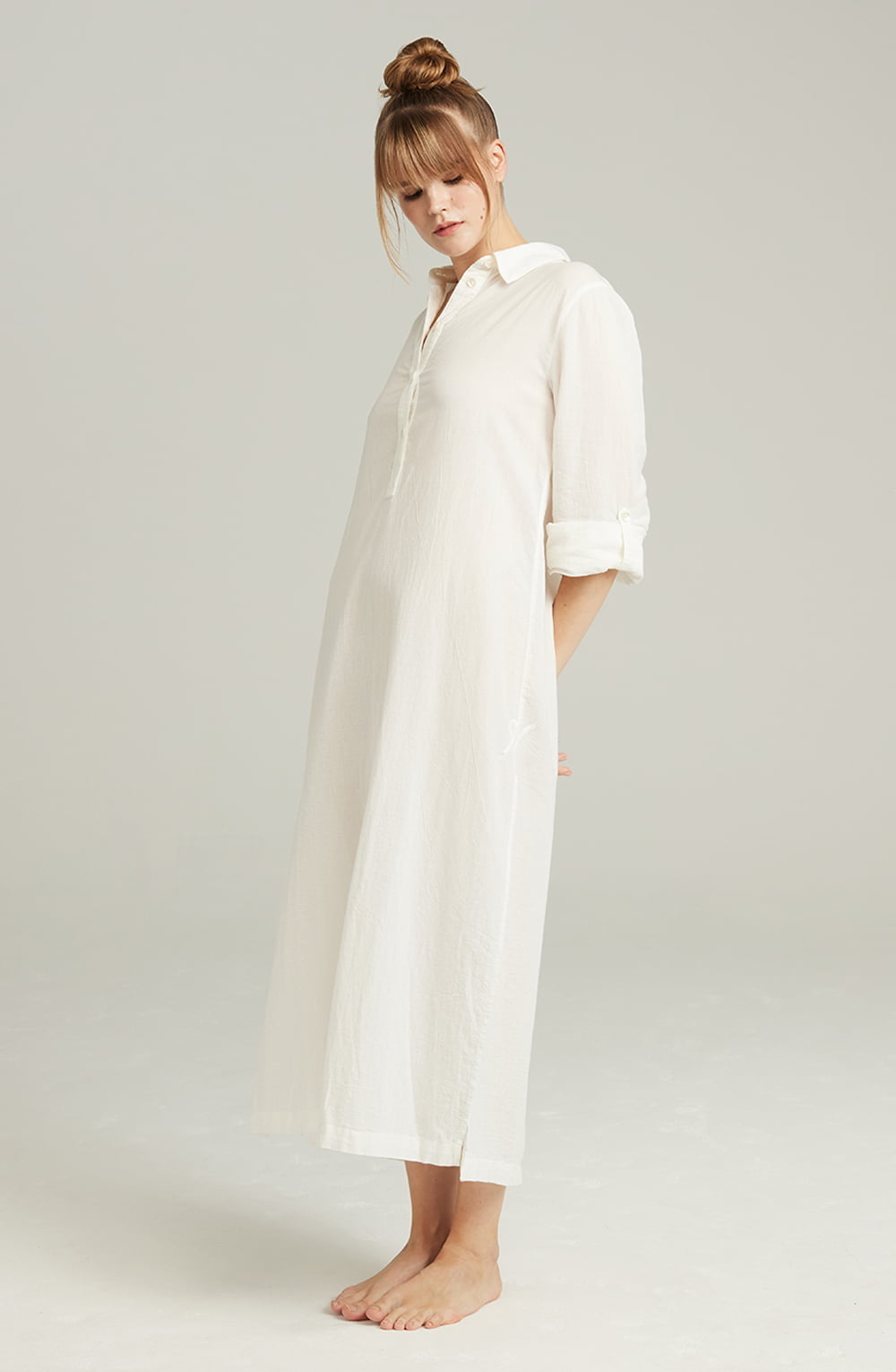 The Maxi Shirt Organic Cotton White – Pyjamas, view 2 of 5