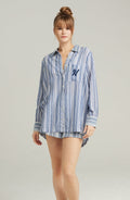The Midi Shirt French Navy Stripe – Pyjamas, view 1 of 5