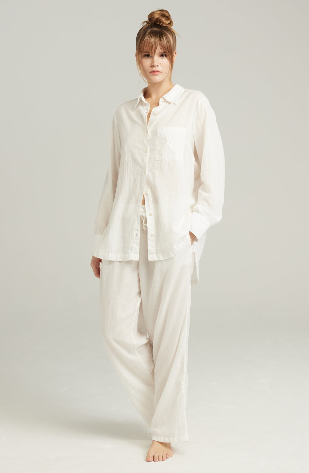 The Midi Shirt Organic Cotton White – Pyjamas, view 1 of 5