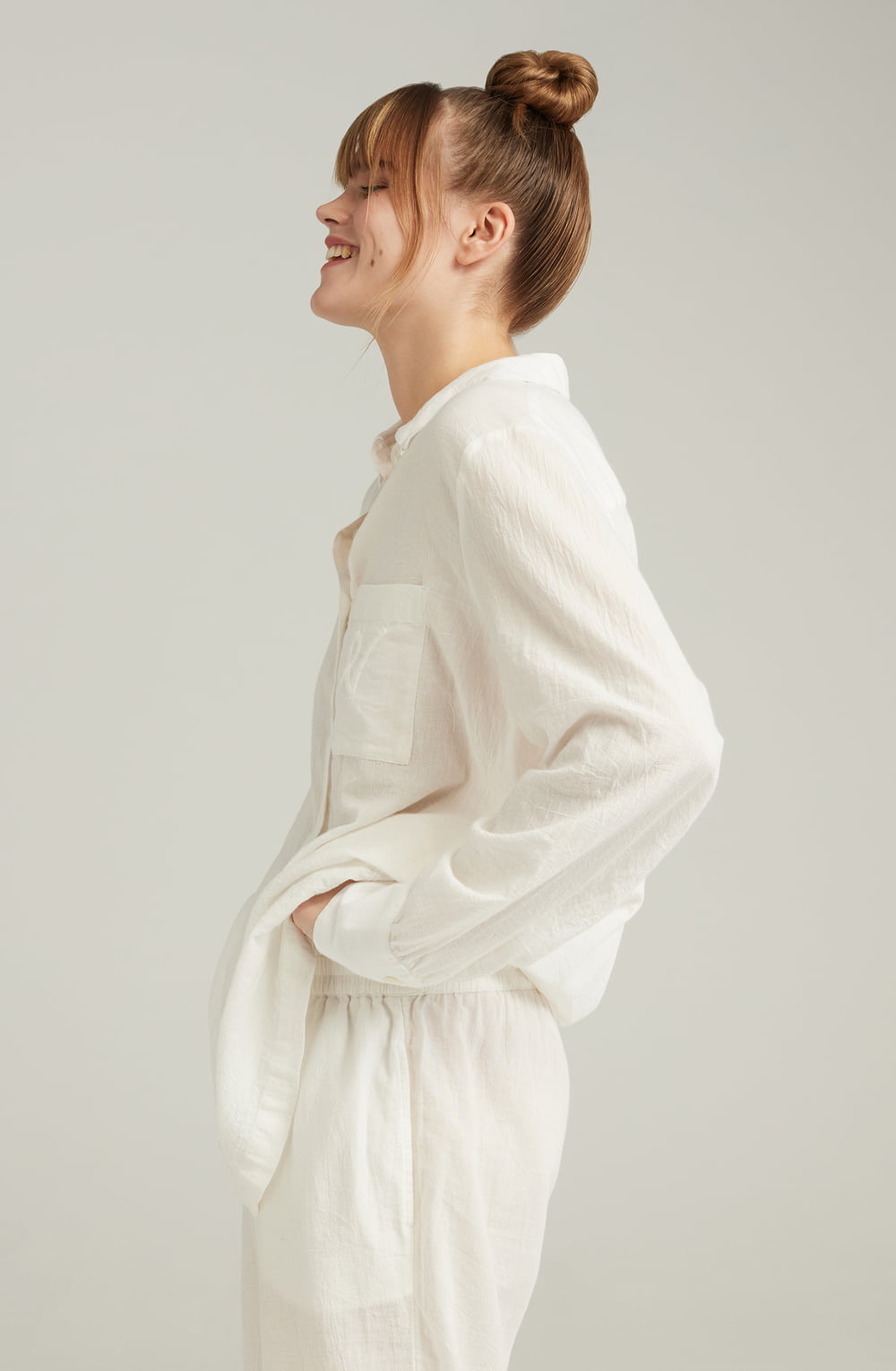 The Midi Shirt Organic Cotton White – Pyjamas, view 3 of 5