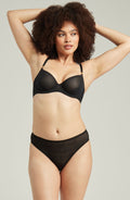 The Sheer Deco High Leg Brief Black – Underwear, view 1 of 6