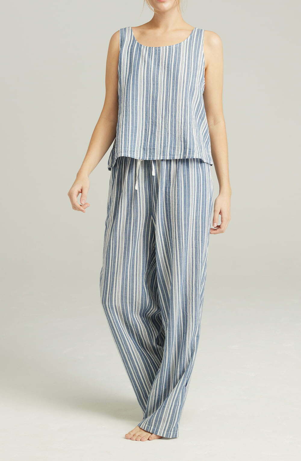 The Classic Trouser French Navy Stripe – Pyjamas, view 2 of 5