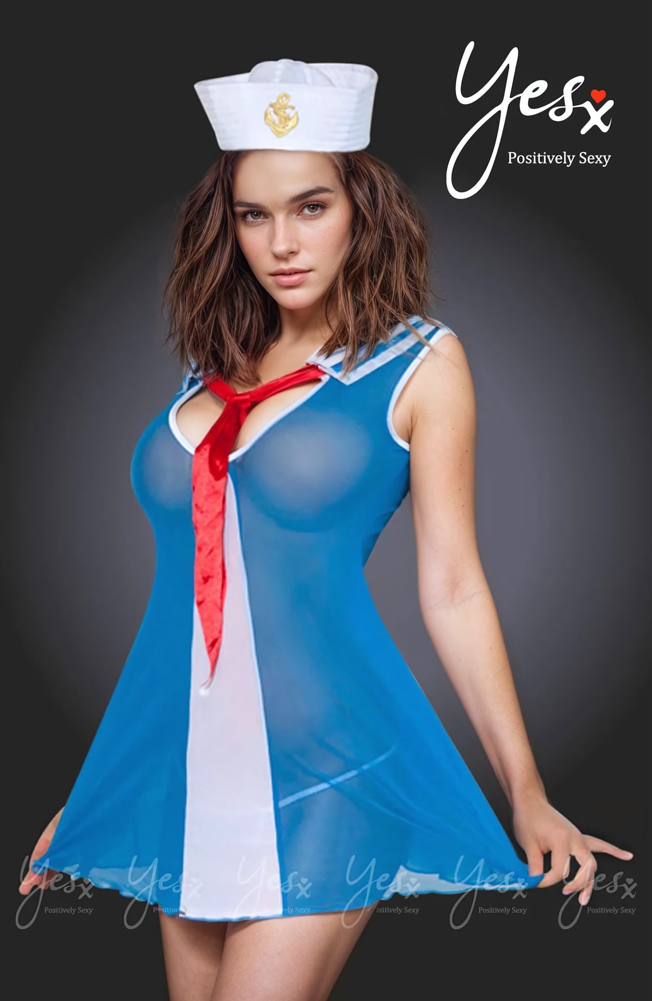 YesX YX119 Sailor Dress Blue/Red – Costumes, view 1 of 5