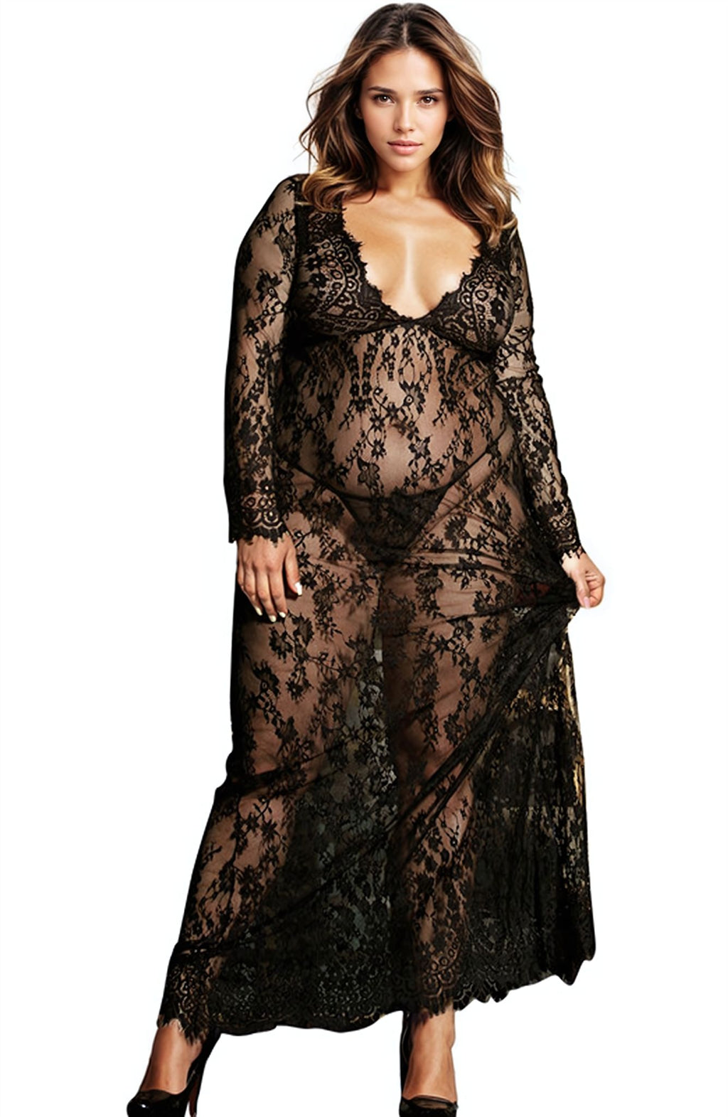 YesX YX826Q Long Gown & Thong – Nightwear, view 1 of 6