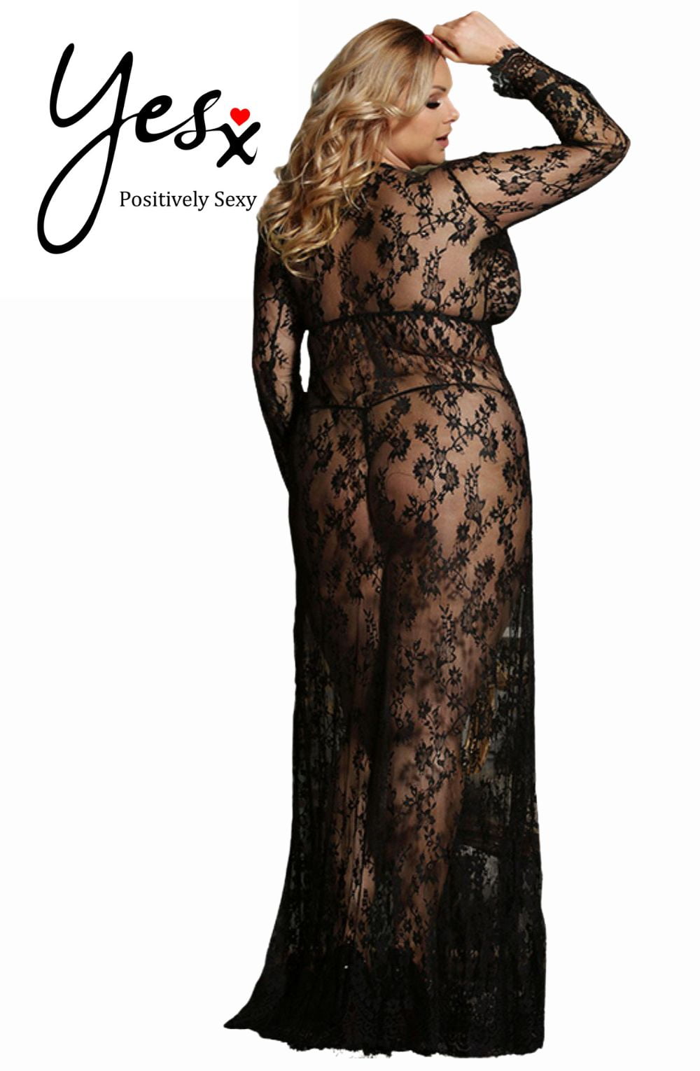 YesX YX826Q Long Gown & Thong – Nightwear, view 3 of 6