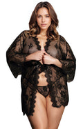 YesX YX827Q Robe Set Black - Up to 6XL – Lingerie Sets, view 1 of 4