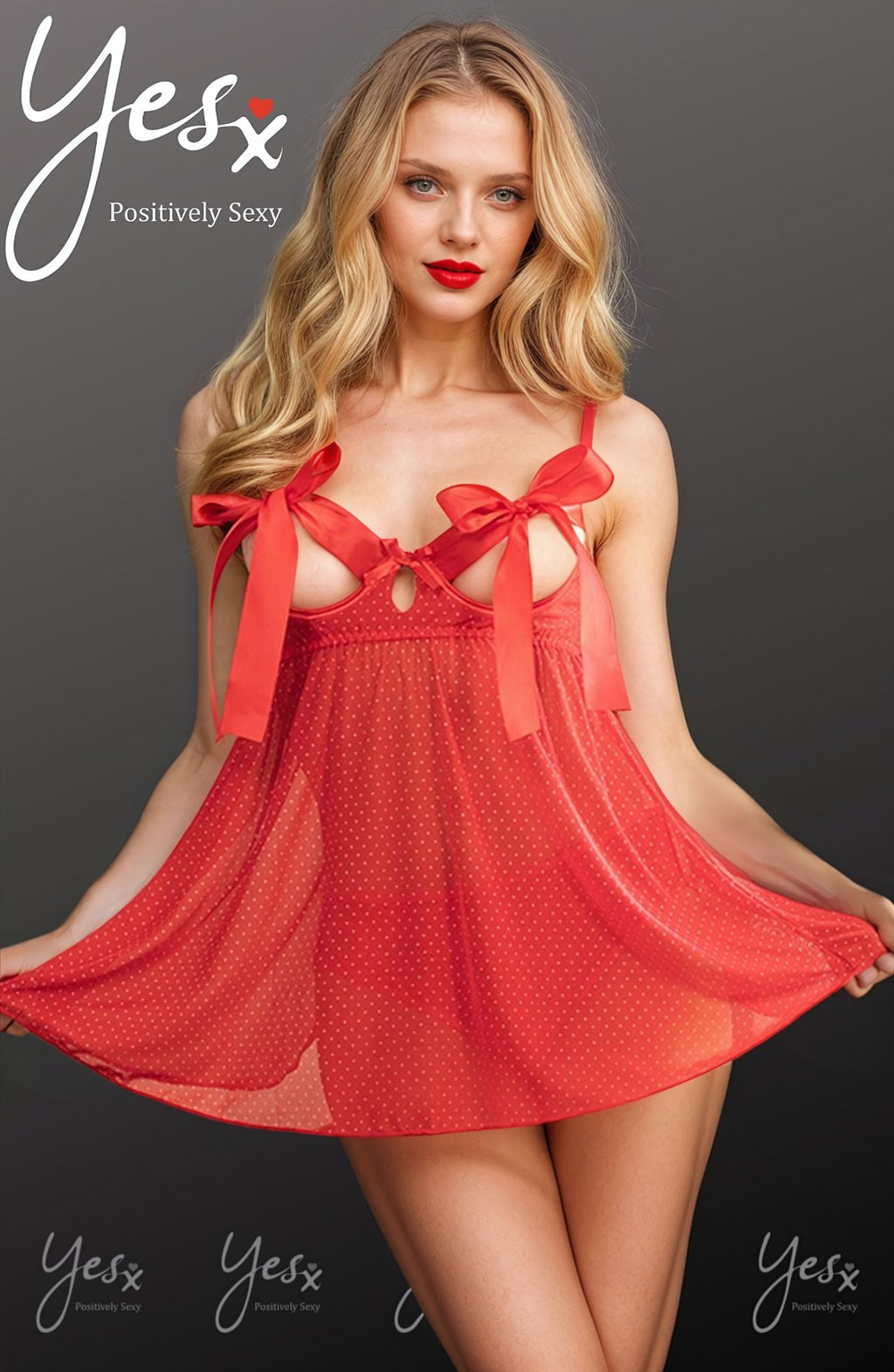 YesX YX841 Red Babydoll Set – Lingerie Sets, view 1 of 19