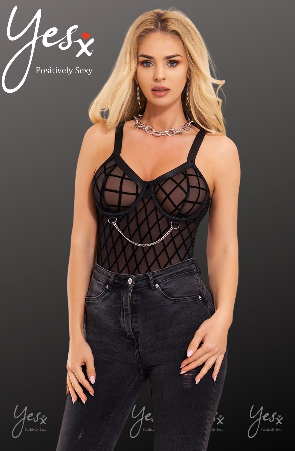 YesX YX846 Black Bodysuit – Bodies, view 3 of 19