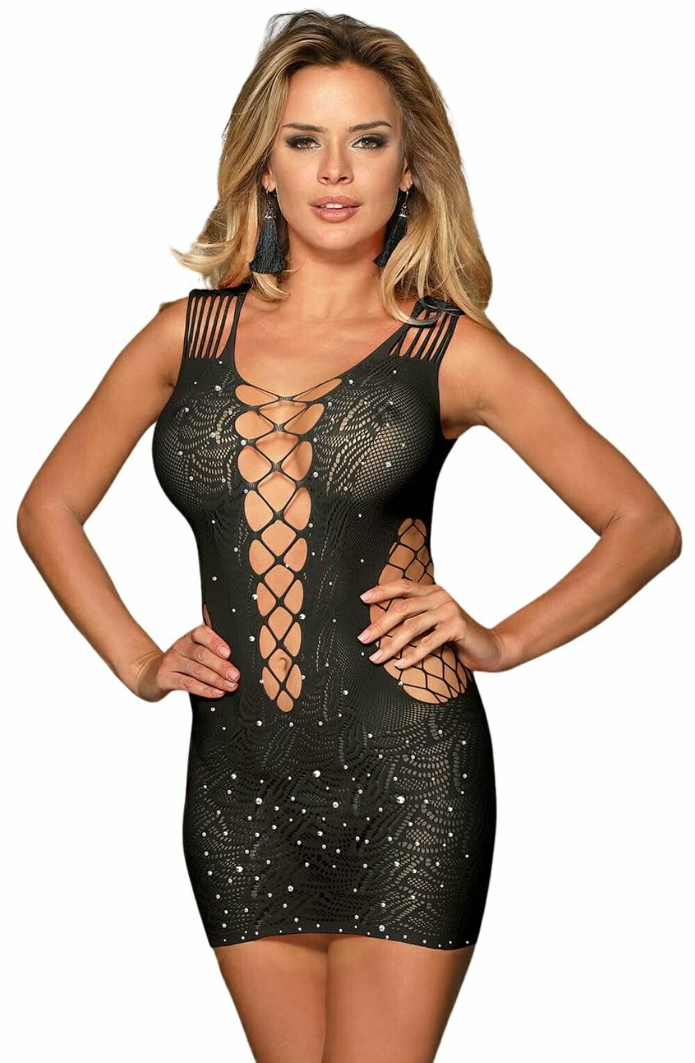 YesX YX848 Sparkly Black Dress – Dresses, view 5 of 7