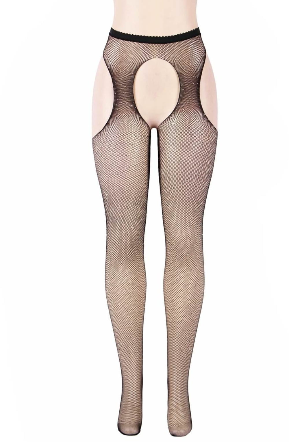 YesX YX850 Sparkly Fishnet Black – Hosiery, view 4 of 7