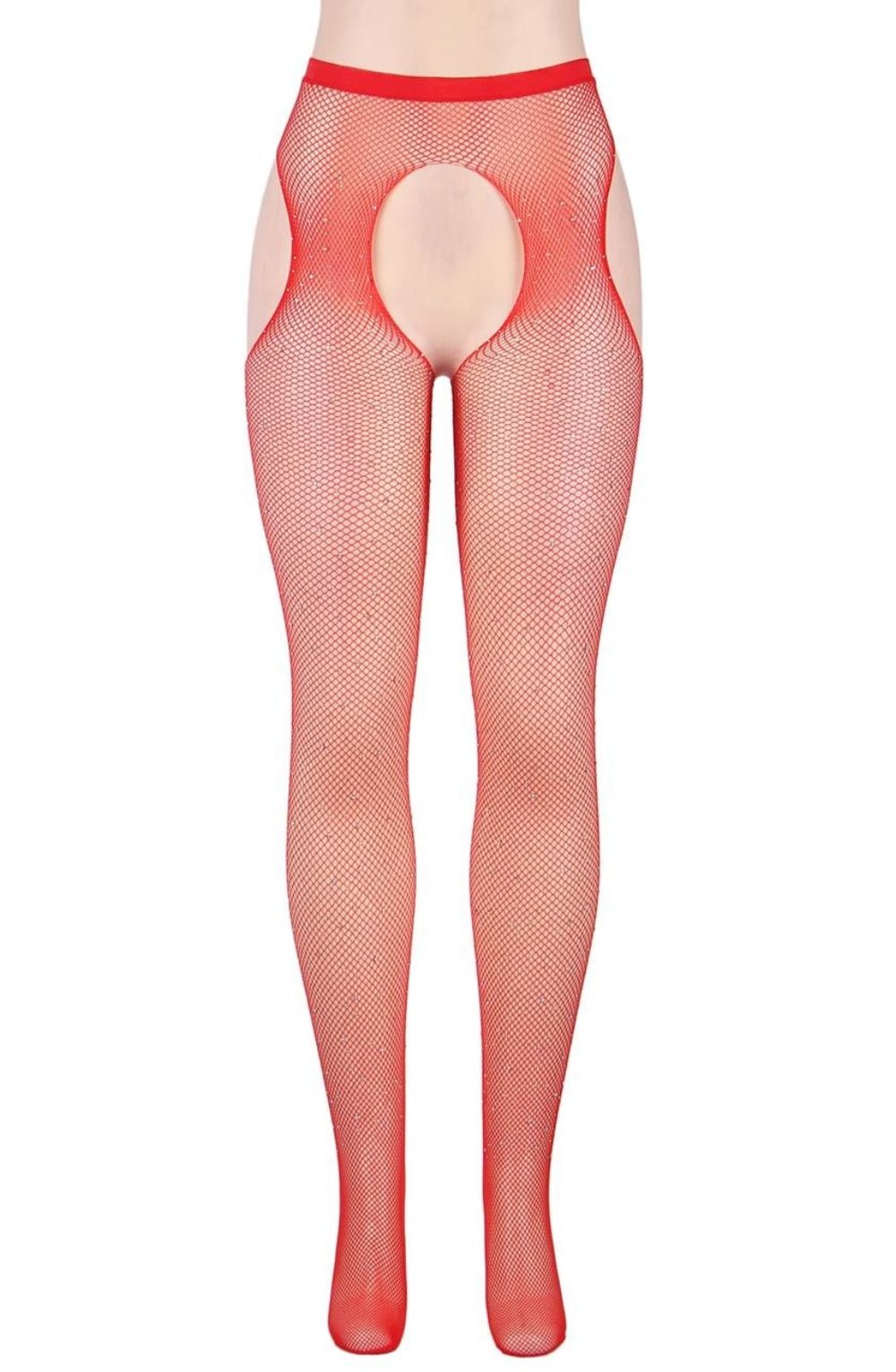 YesX YX852 Sparkly Fishnet Red – Hosiery, view 10 of 10