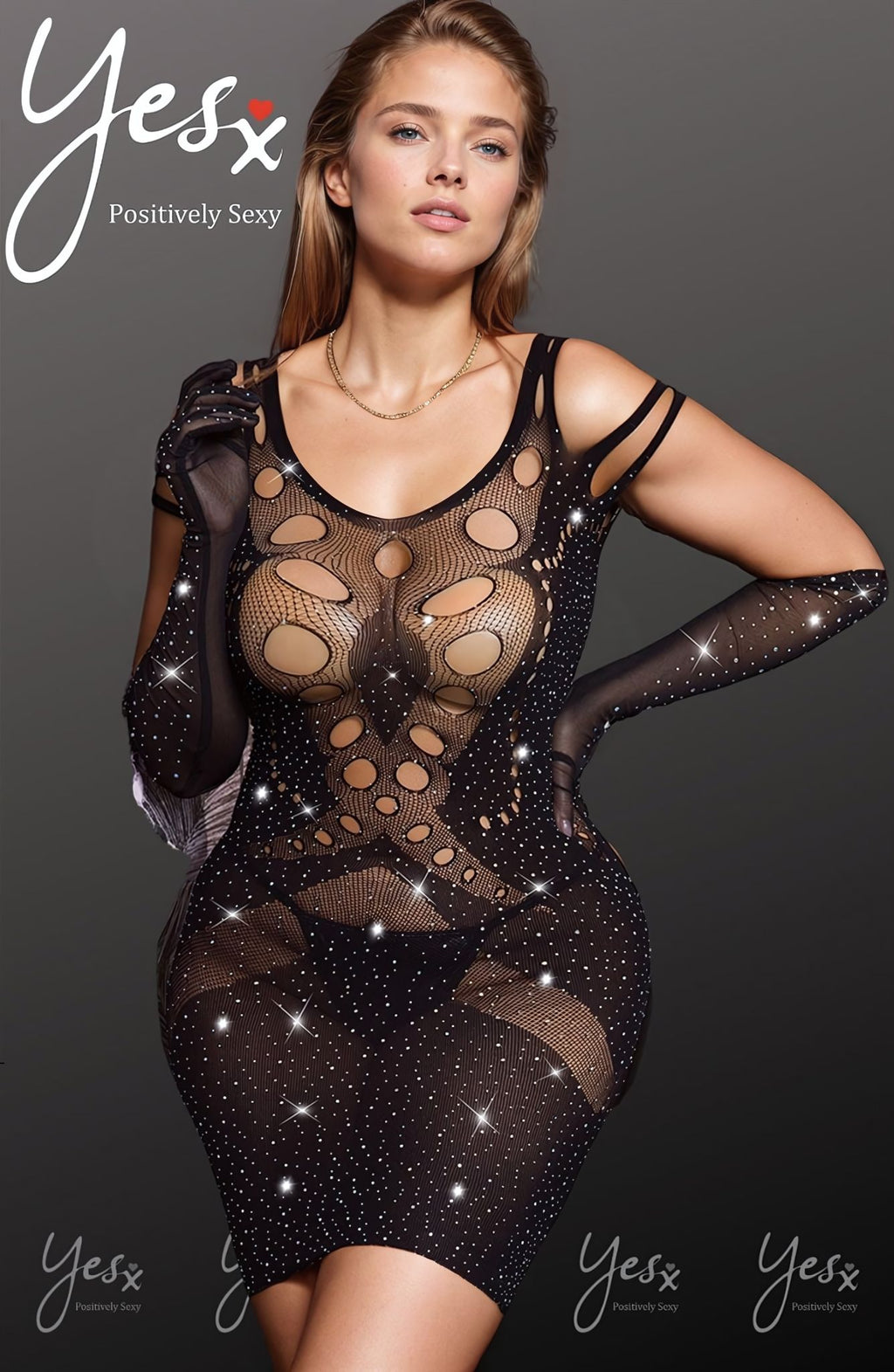 YesX YX853Q Sparkly Black Dress – Dresses, view 1 of 9
