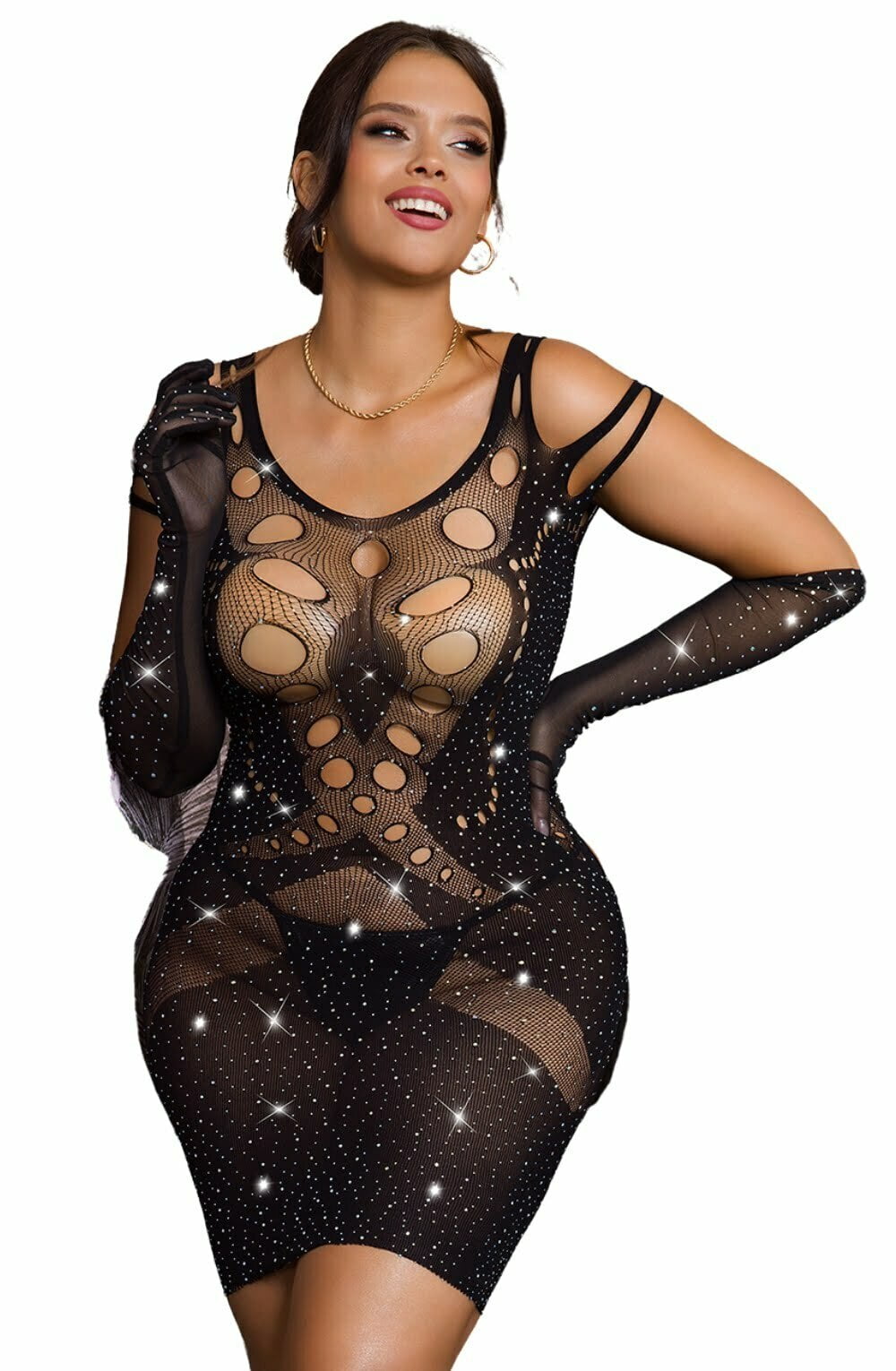 YesX YX853Q Sparkly Black Dress – Dresses, view 6 of 9