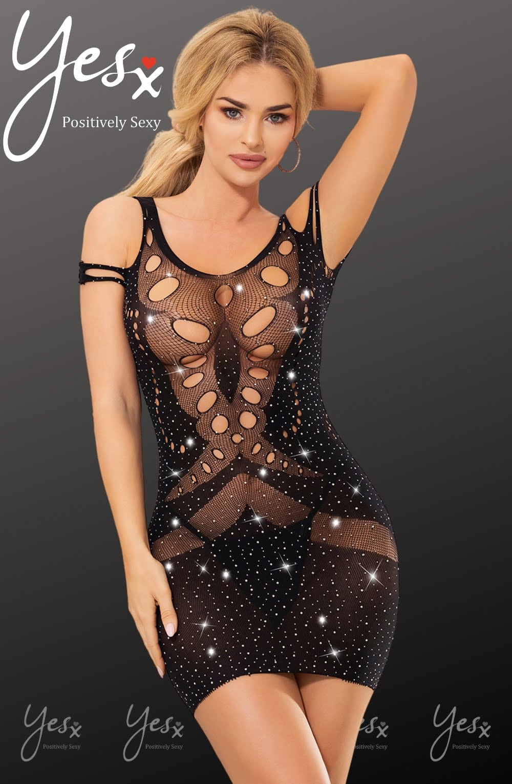 YesX YX853 Sparkly Black Dress – Dresses, view 3 of 12