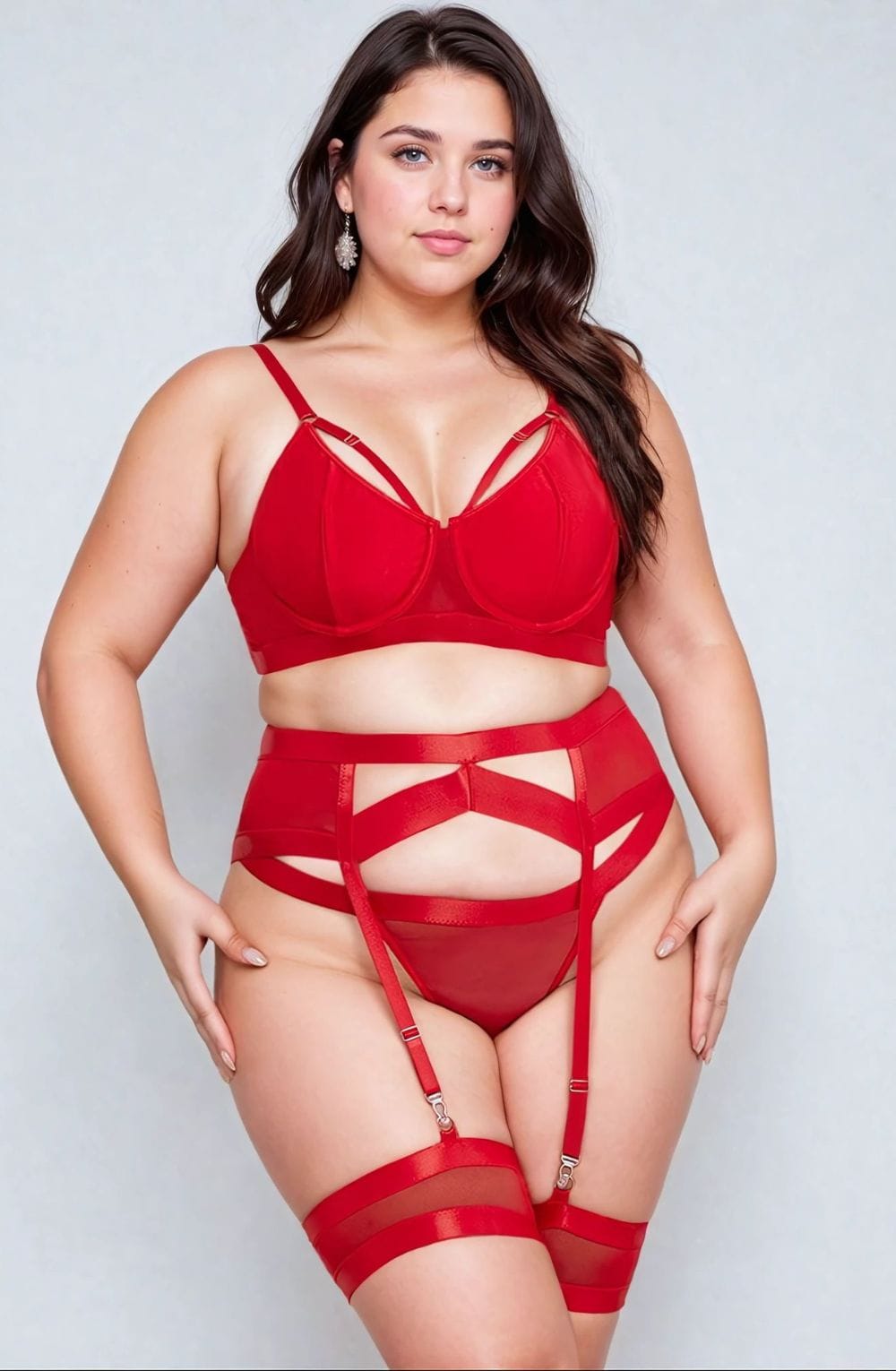 YesX YX870Q Bondage Garter Bra Set Up To 2XL – Lingerie Sets, view 1 of 4