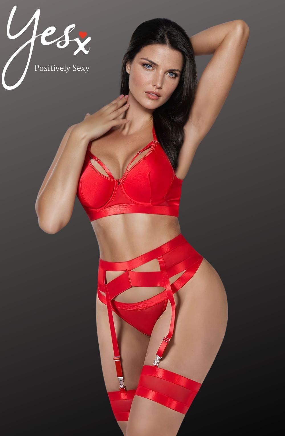 YesX YX870 Bondage Garter Bra Set – Lingerie Sets, view 5 of 5