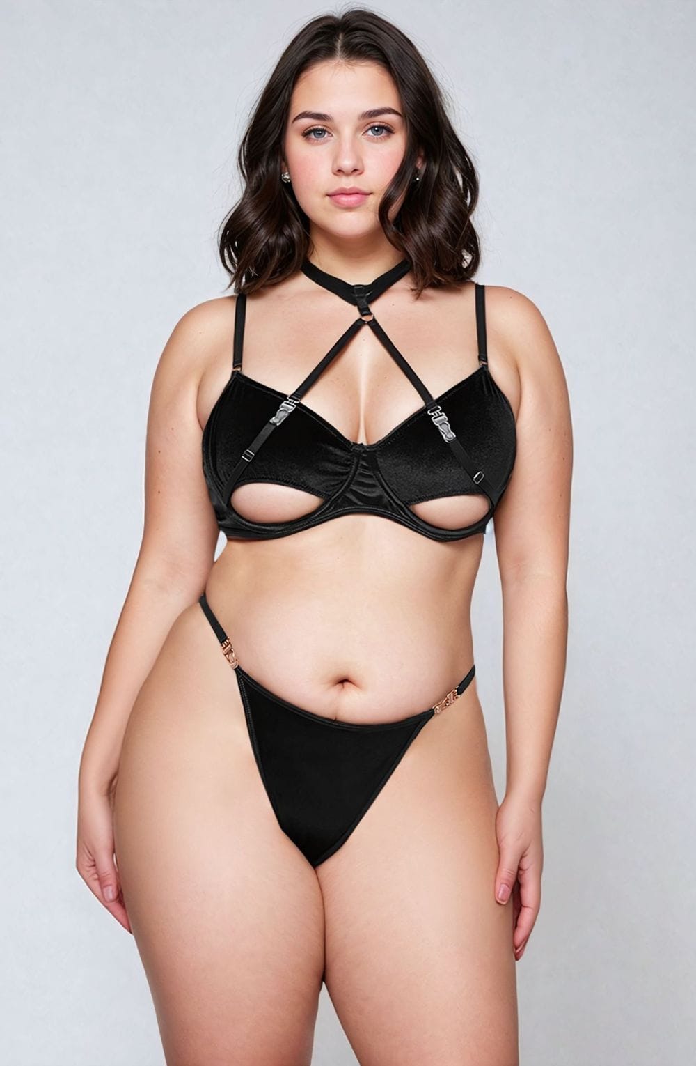YesX YX871Q Hollow Cut Halter Bra Set – Lingerie Sets, view 1 of 15