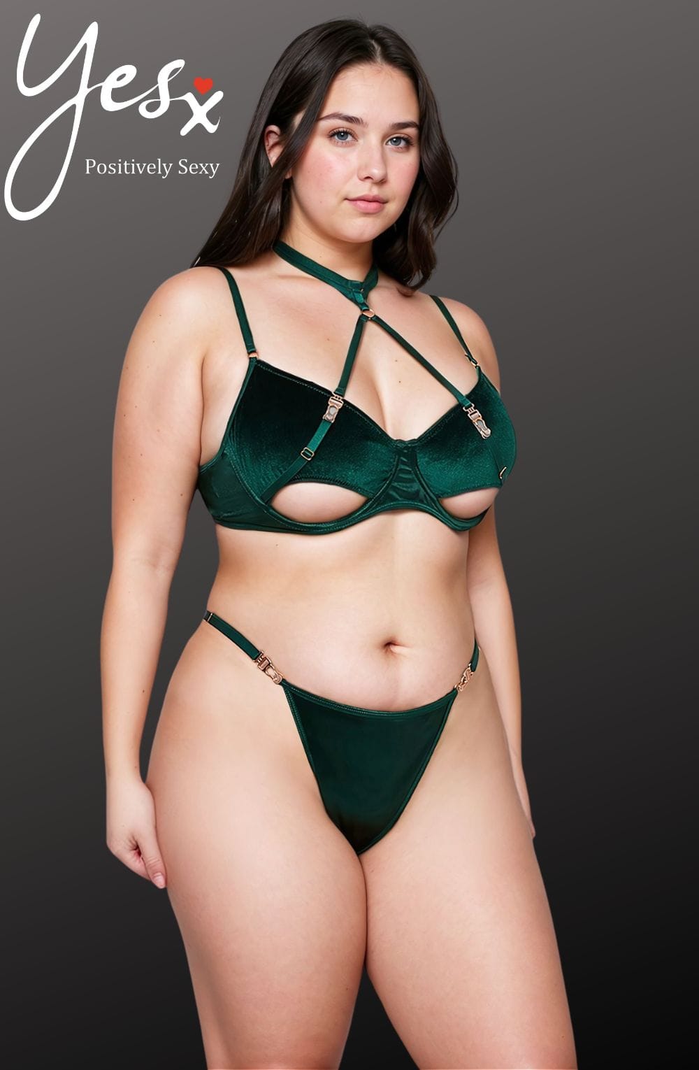 YesX YX873Q Hollow Cut Halter Bra Set – Lingerie Sets, view 2 of 15