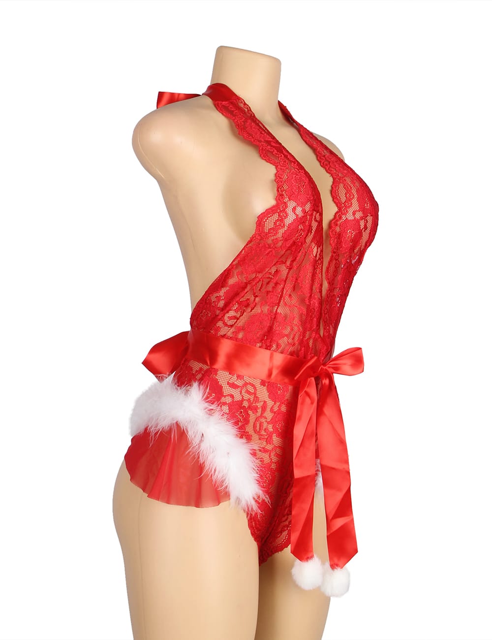 YesX YX874Q Christmas Sexy Halter Neck Teddy Up To 4XL – Bodies, view 3 of 10