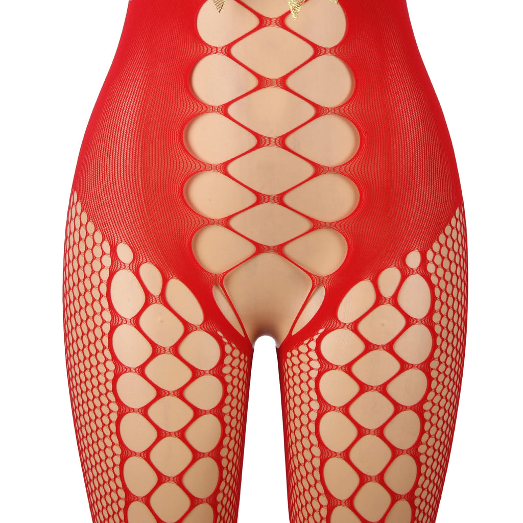YesX YX876 Christmas Fluffy Bodystocking – Bodystocking, view 12 of 12