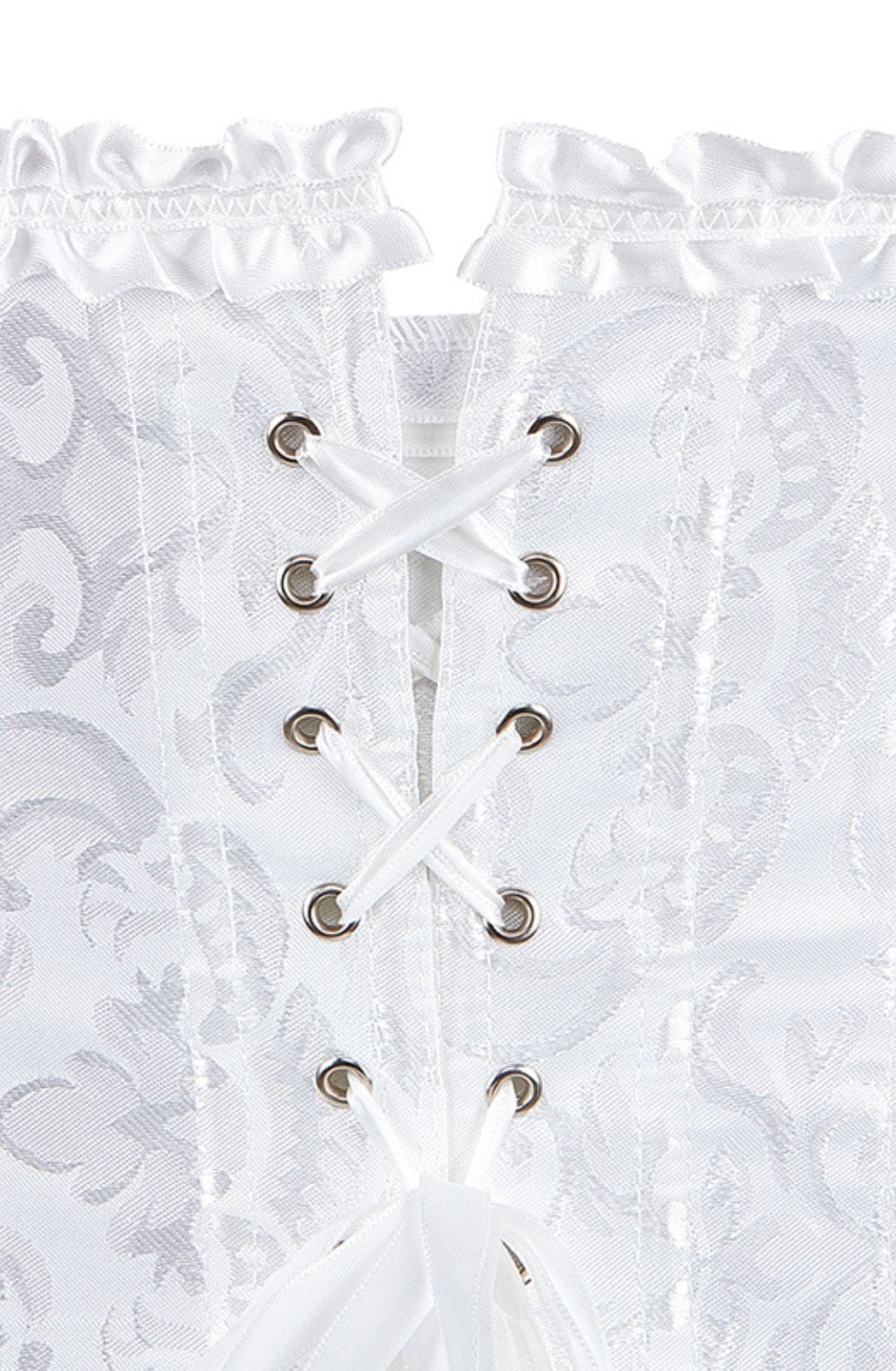 YesX YX887 Elegant White Brocade Corset up to 2XL – Corsets, view 4 of 13