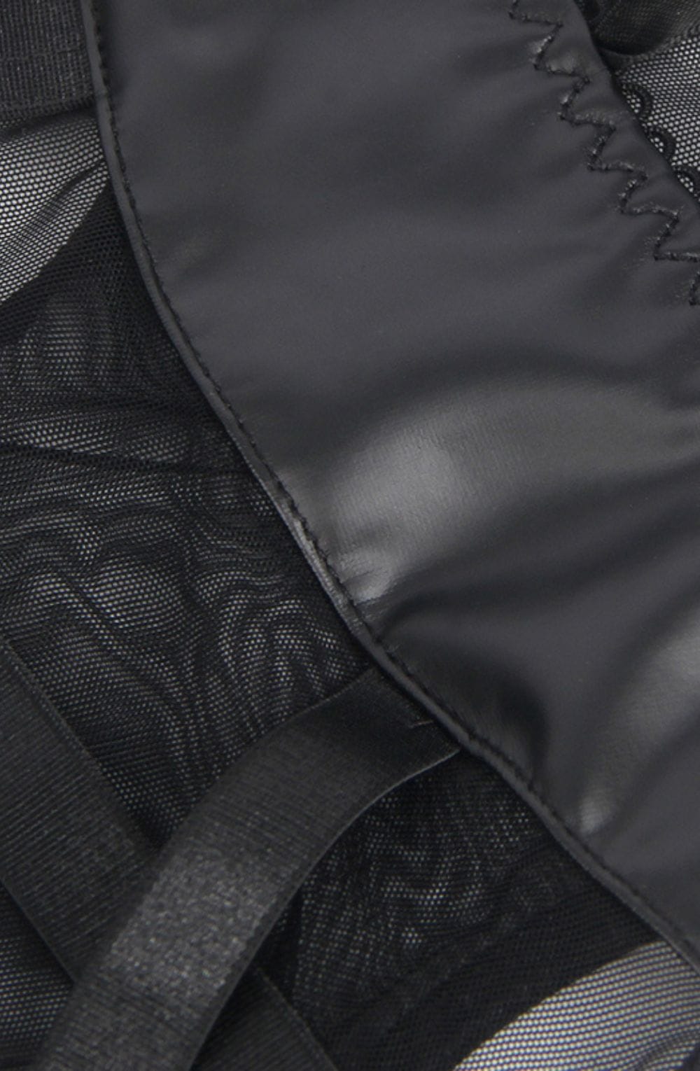 YesX YX890 Black Faux Leather Look & Mesh – Bodies, view 7 of 8