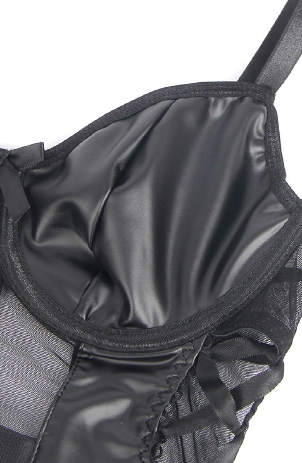 YesX YX890 Black Faux Leather Look & Mesh – Bodies, view 6 of 8