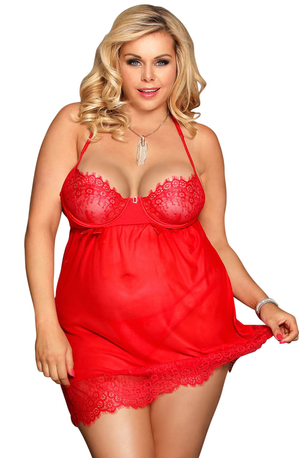 YesX YX952Q Red Babydoll Set – Lingerie Sets, view 4 of 6
