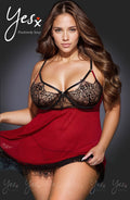 YesX YX958Q Black/Red Babydoll Set – Lingerie Sets, view 1 of 7