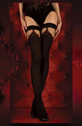 Ballerina 345 Hold Ups Nero (Black) / Red – Hosiery