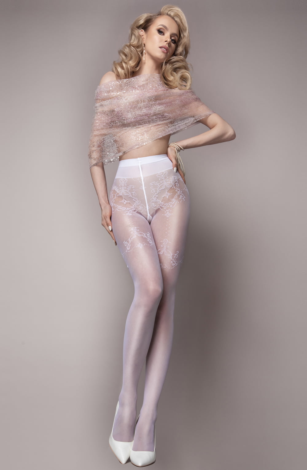 Ballerina 581 White Tights – Hosiery, view 3 of 4