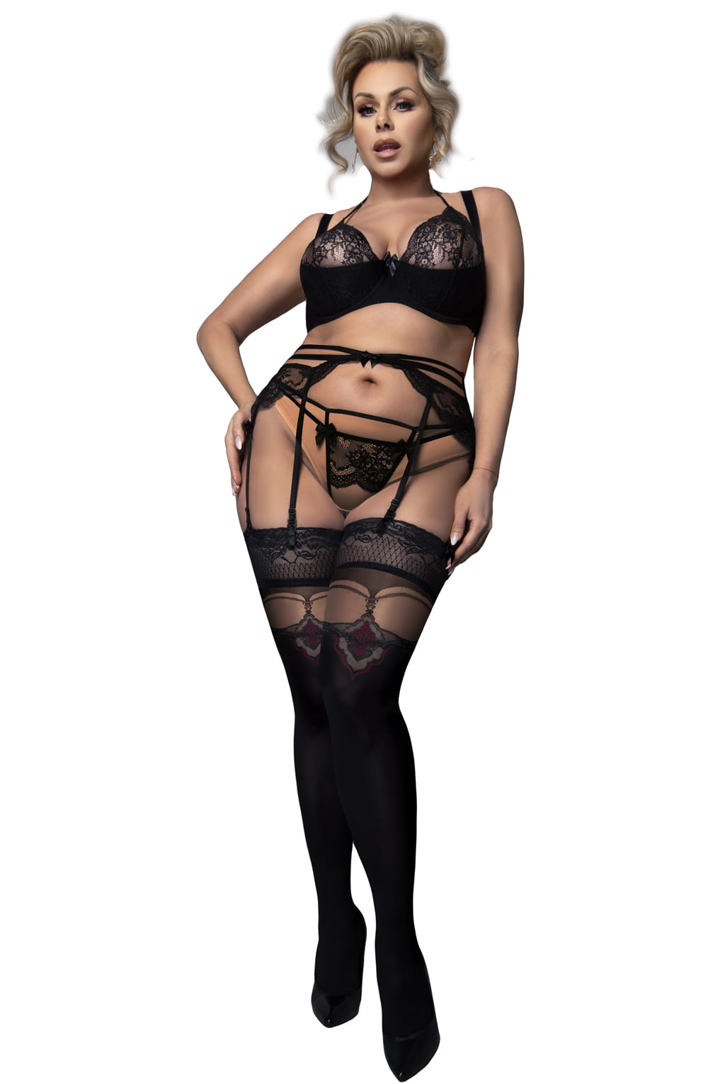 Ballerina 602 Black Hold Ups Plus – Hosiery, view 2 of 2