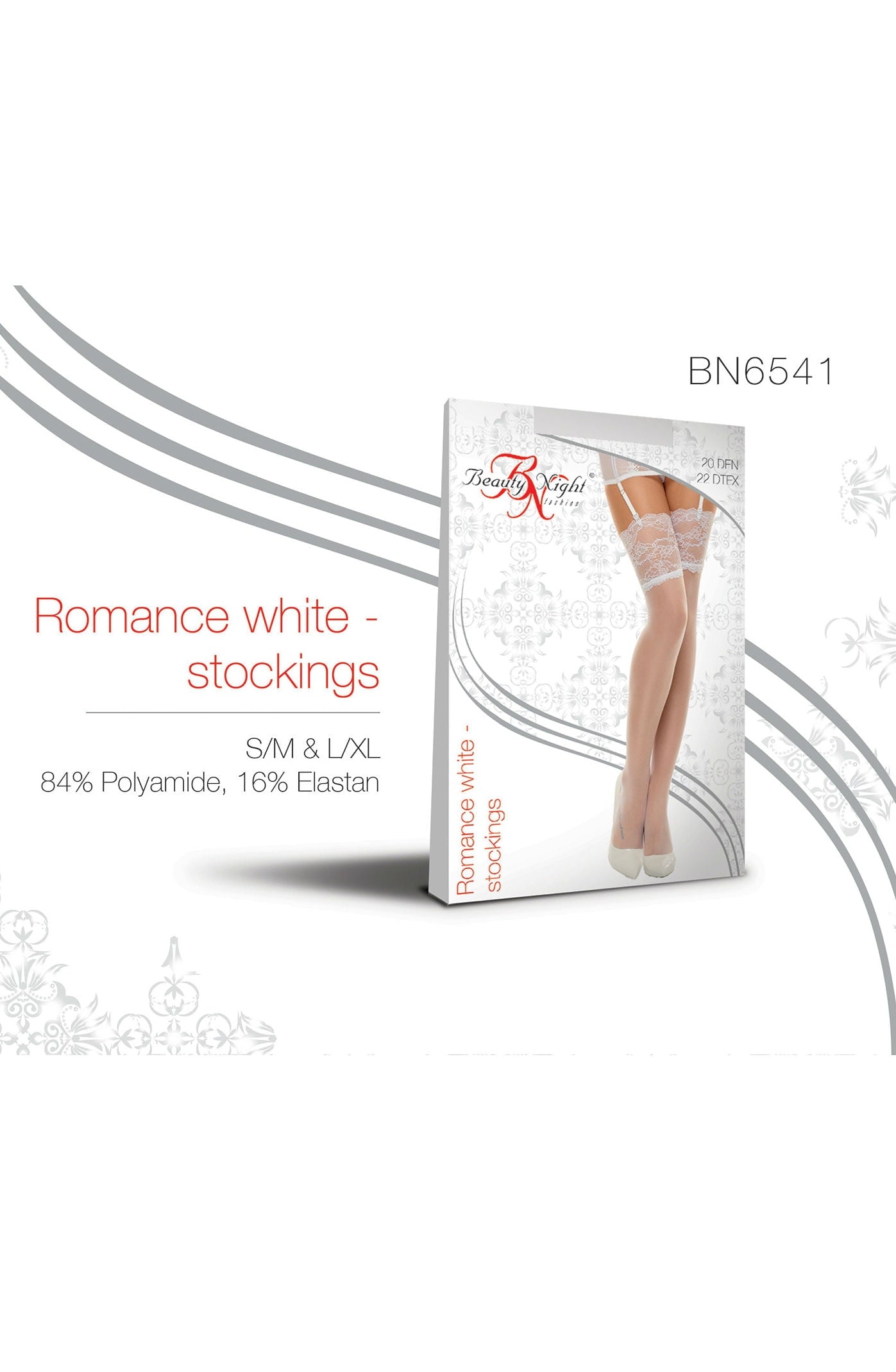 Beauty Night BN6543 Romance Stockings Cherry – Hosiery, view 4 of 4