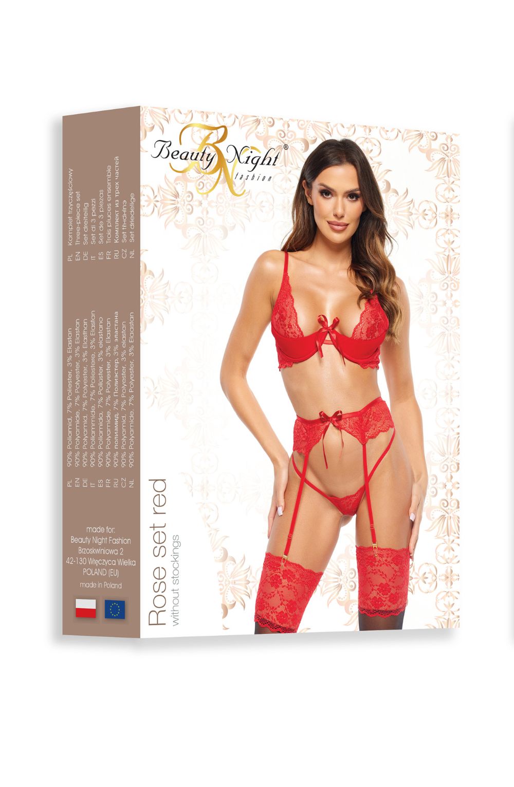 Beauty Night BN6696 Rose Set Red – Lingerie Sets, view 3 of 17