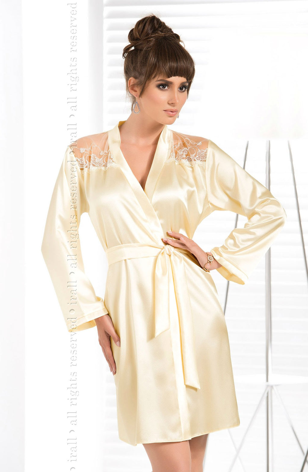 Irall Daphne Dressing Gown Cream – Nightwear, view 2 of 3