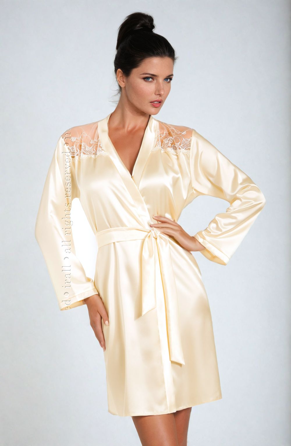 Irall Daphne Dressing Gown Cream – Nightwear, view 3 of 3