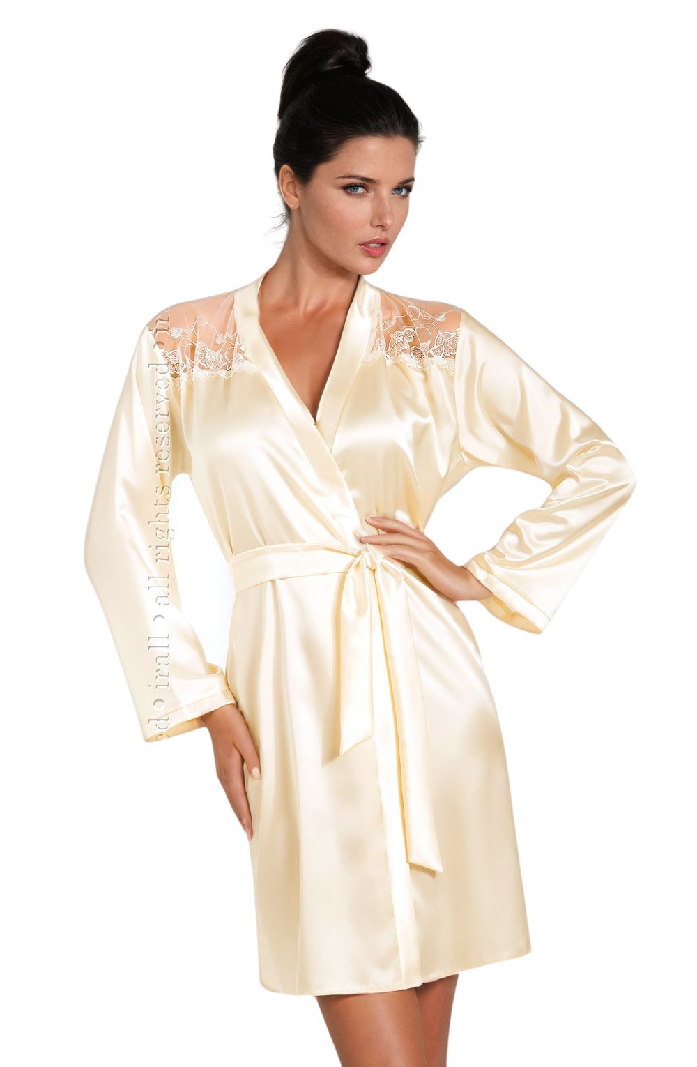 Irall Daphne Dressing Gown Cream – Nightwear, view 1 of 3