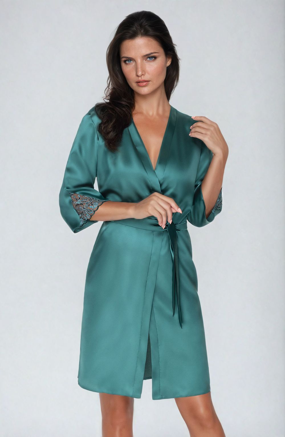 Irall Emerald Dressing Gown Green – Nightwear, view 5 of 5