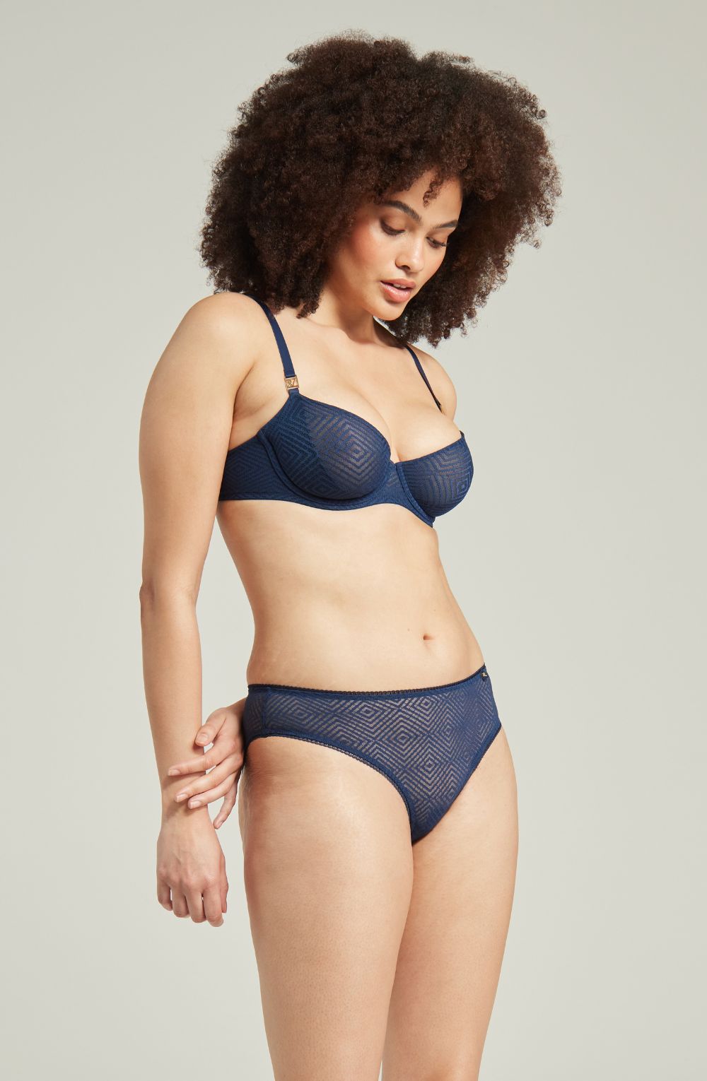 The Sheer Deco Lift Balcony Bra Navy Up to GG Cup – Bras, view 1 of 5